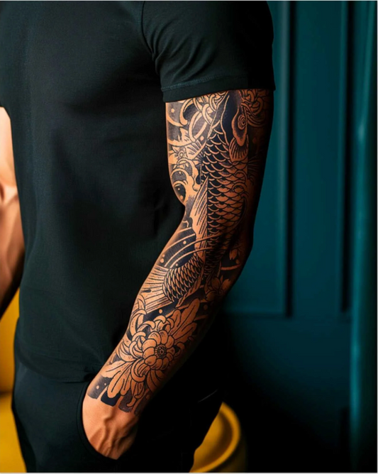 Koi et fleurs